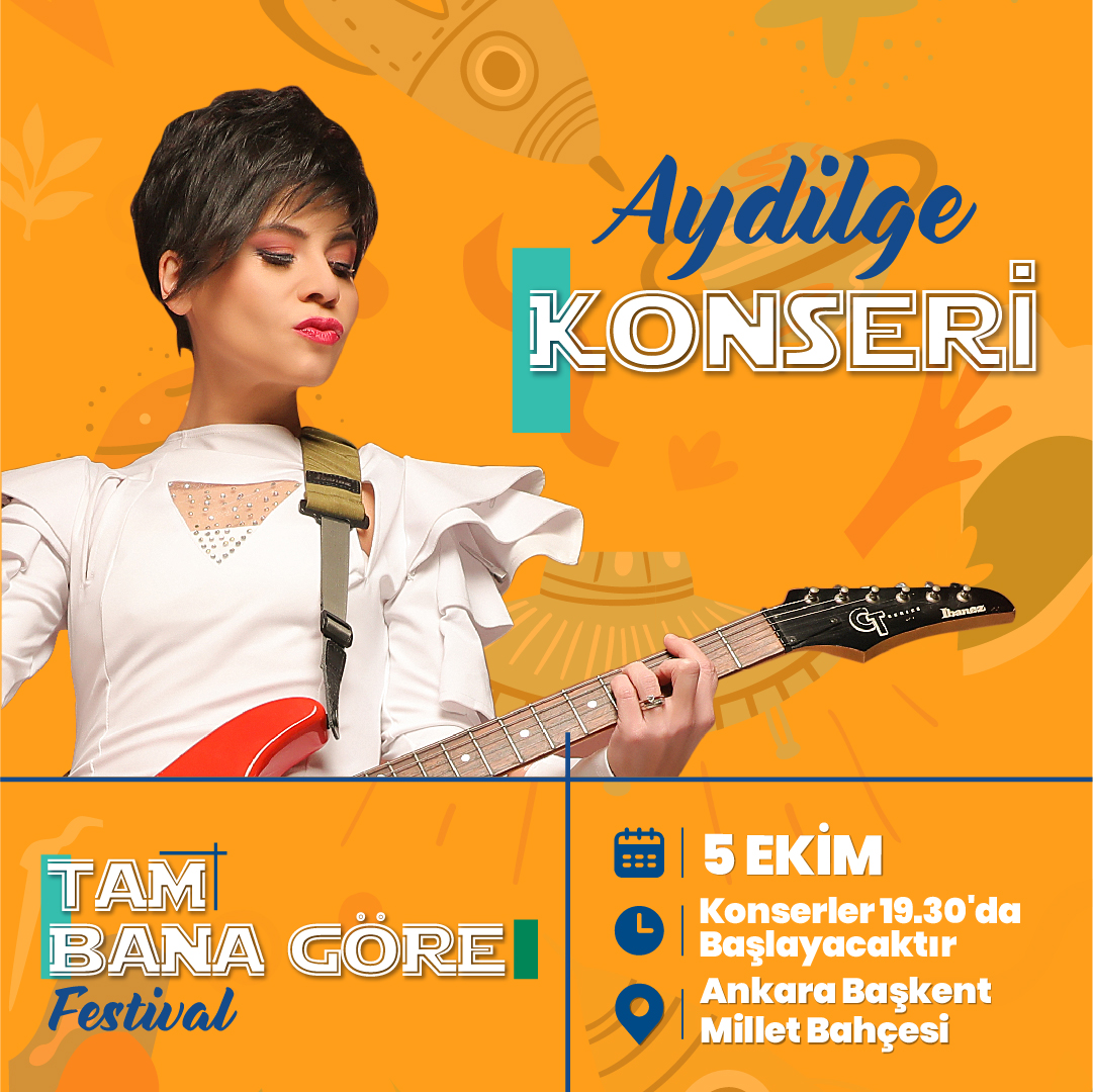 🎙Unutamayacağınız bir performans sizi bekliyor!

Aydilge sevilen şarkılarıyla Tam Bana Göre Festivel’de! 🧡

🕢19.30
📍Ankara Başkent Millet Bahçesi

#tbgfestival #tambanagöre