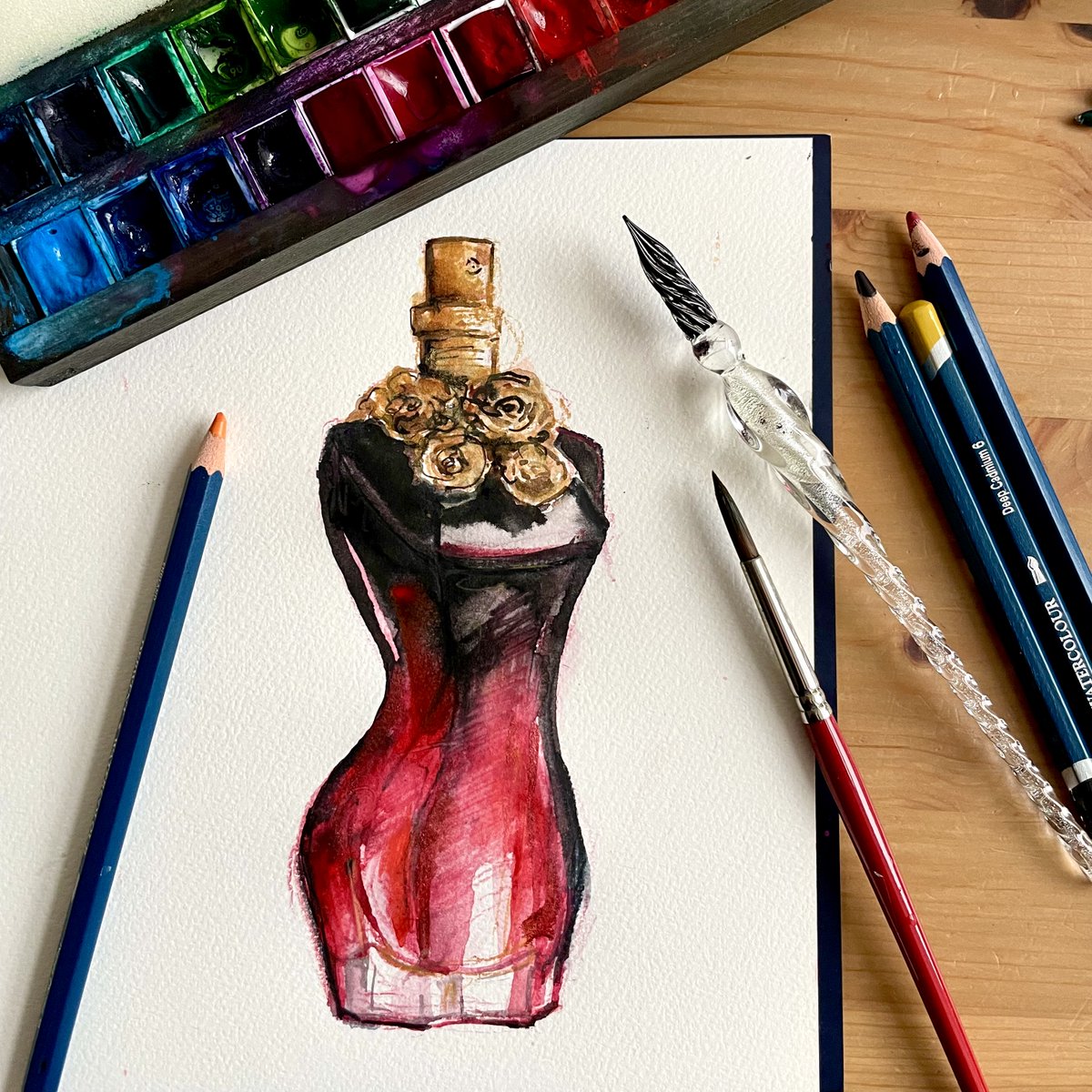 BeataSapi's tweet photo. 🔴⚫️🟠
#illustration #parfume #watercolor #parfumeillustration #watercolorartist #glasspen https://t.co/wlzctJjBTD