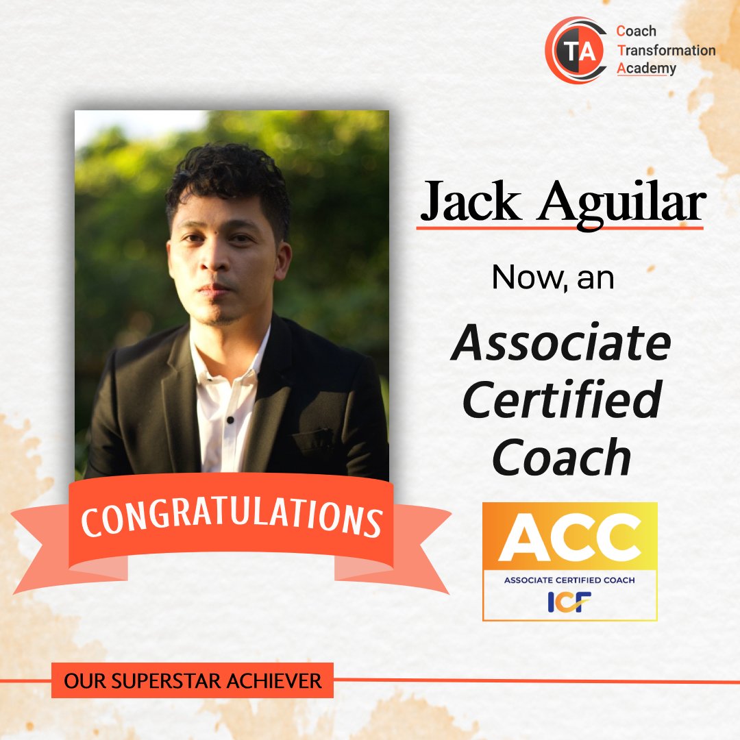 CTA_Coaching's tweet photo. Bravo! 🥳 Join us in congratulating our alumnus, Jack Aguilar, on achieving another milestone in his stellar career! 👏 Good luck to you as you move onto the next stage in your life.

 - With 🧡 and pride, Team CTA.

#coaching #career #success #coachtransformation #icfcoach https://t.co/zNbPndUjyj
