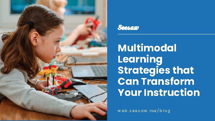 Multimodal learning is so powerful. 🎉 Here are 3 ways you can integrate it into your classroom:

1️⃣ Provide multimodal inputs
2️⃣ Offer students choice 
3️⃣ Give multimodal feedback

Read more here ➡️ bit.ly/3REFwvf

#Seesaw #multimodallearning #edchat #teacherchat