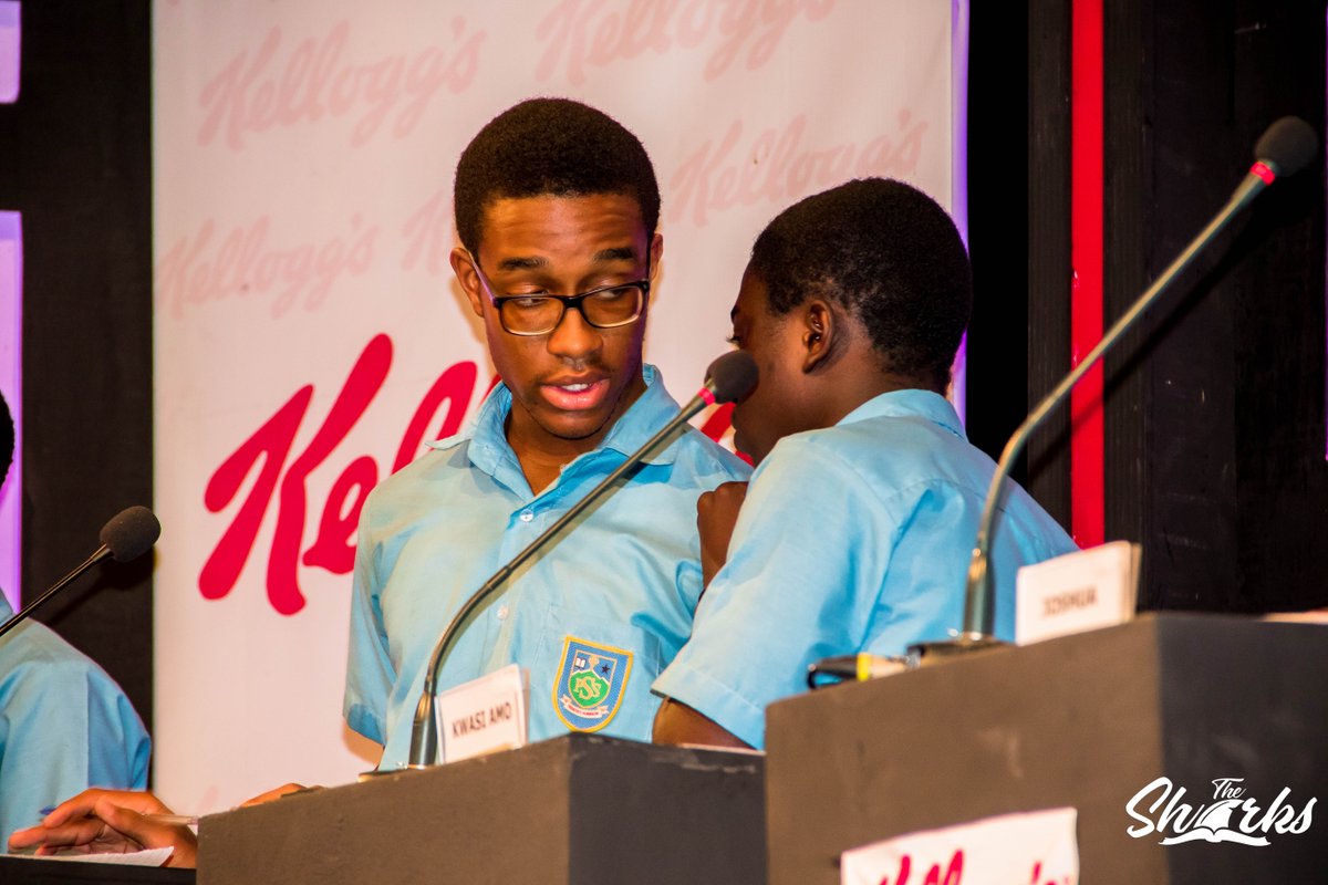 thesharksquiz's tweet photo. Incredible from Persco in the second round.
At the end of Round 2
St. Peter's SHS 55
Opoku Ware School 25
Showing on TV3 and streaming on our Facebook and YouTube pages.
#TheSharks
#SharksAt5 https://t.co/9K3XEv2hGS