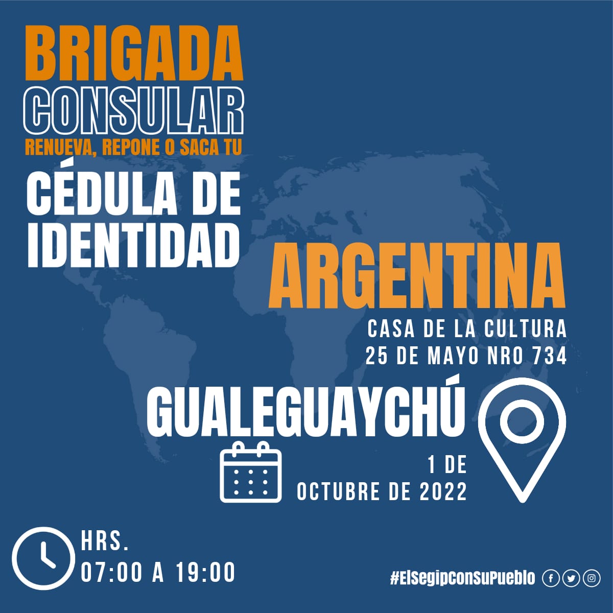 OficialSegip's tweet photo. ¡#BrigadaConsular en #Argentina!
Te esperamos hasta el 1 de octubre en Gualeguaychú.
#ElSegipConSuPueblo https://t.co/Yo9PanJGSY
