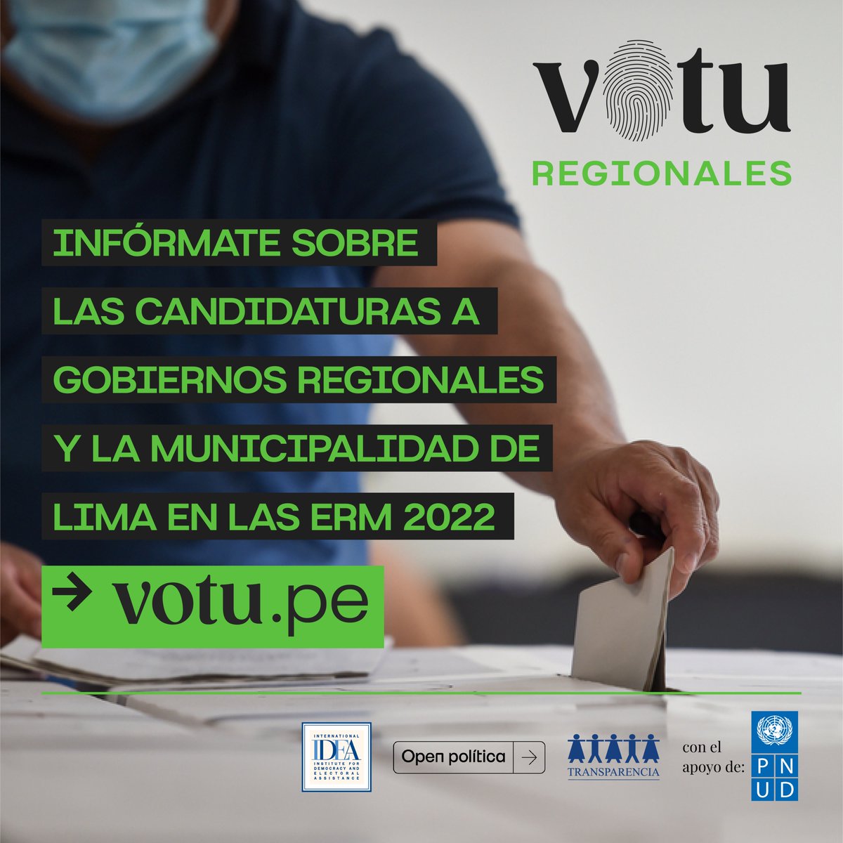 A través de ➡ votu.pe puedes informarte sobre las  candidaturas para regiones y alcaldía de Lima.

EN LA RESPONSABILIDAD DE TU VOTO ESTÁ EL CAMBIO QUE BUSCAS.

#Elecciones2022