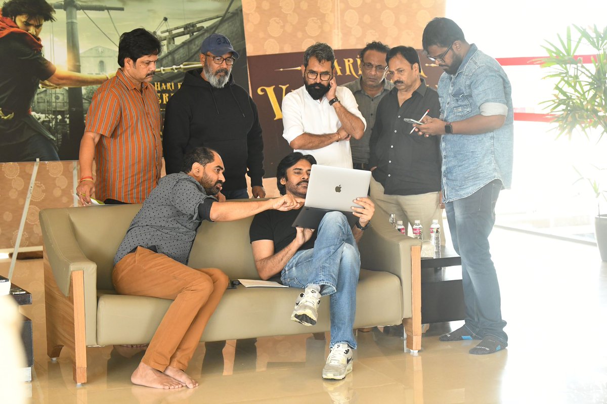 Day 2 - Pre-schedule workshop of #HARIHARAVEERAMALLU - focusing on each and every detail of the next grand schedule before cameras roll. @PawanKalyan @DirKrish @AgerwalNidhhi @mmkeeravaani @gnanashekarvs @AMRathnamOfl @ADayakarRao2 @gnanashekarvs @saimadhav_burra