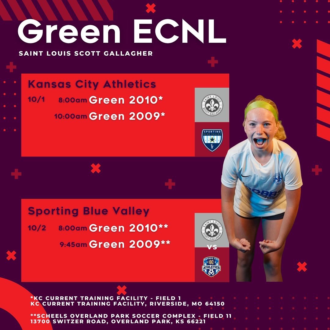 SLSGECNLGirls's tweet photo. It. Is. Game Day ⚽️💪
@SLSGECNLGirls take on @SBV_ECNL and @AthleticsKC in some @ECNLgirls #MidwestConference play this weekend.
@slsgsoccer
#WeAreScottGallagher #SLSGsoccer https://t.co/jsGaLHYpIg