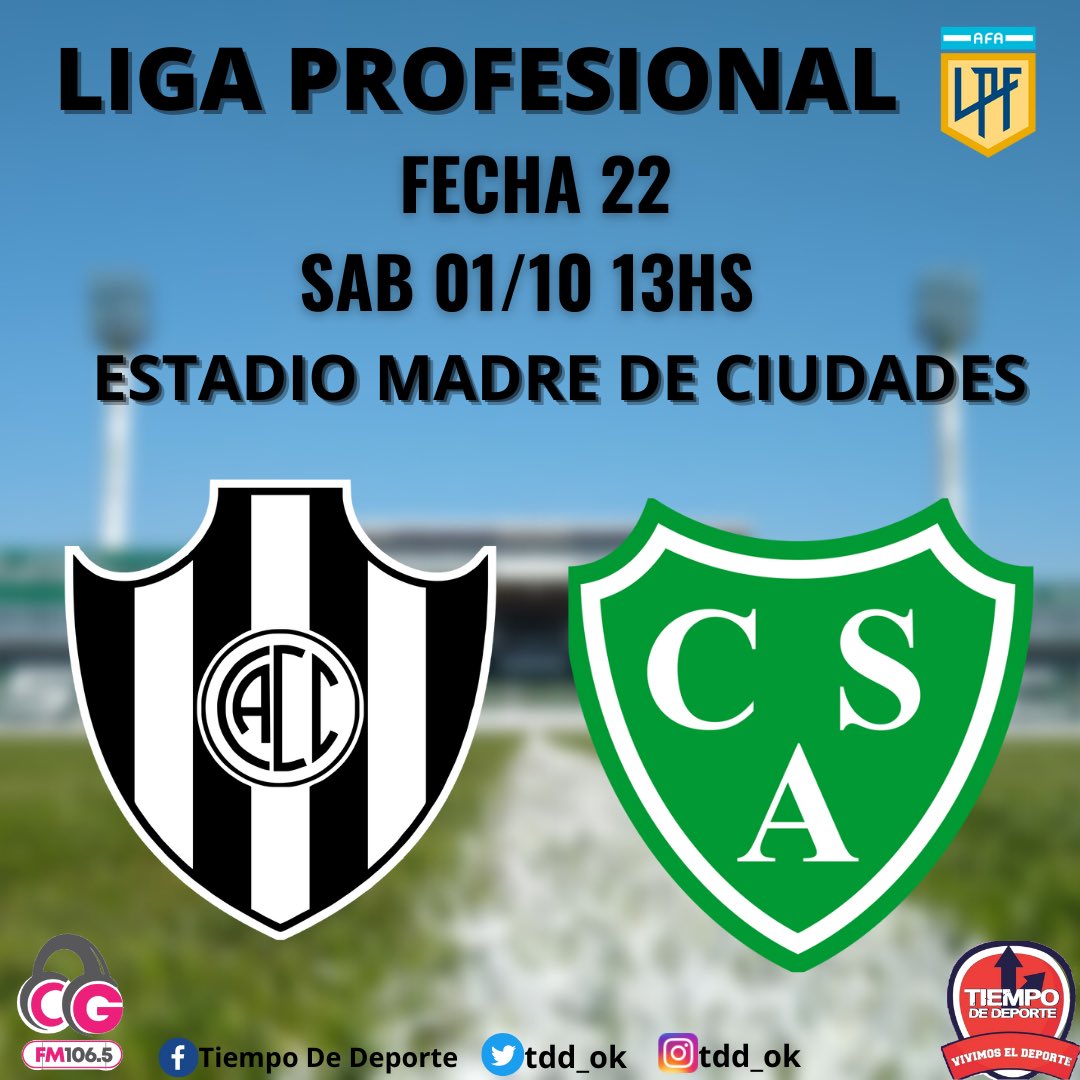tddok1's tweet photo. #LPF ⚽️
🏟 Único Madre de Ciudades 
🕐 13hs 
⚽️ #CentralCordoba 🆚 #Sarmiento 
🎙 @Nicolassby 
🎧 La Guapa FM 106.5 
💻 https://t.co/jbkVo7rRrT 
📲 La Guapa FM 106.5 

#VivimosElDeporte #SomosTDD
#VamosVerde https://t.co/f7LbY2gcGa