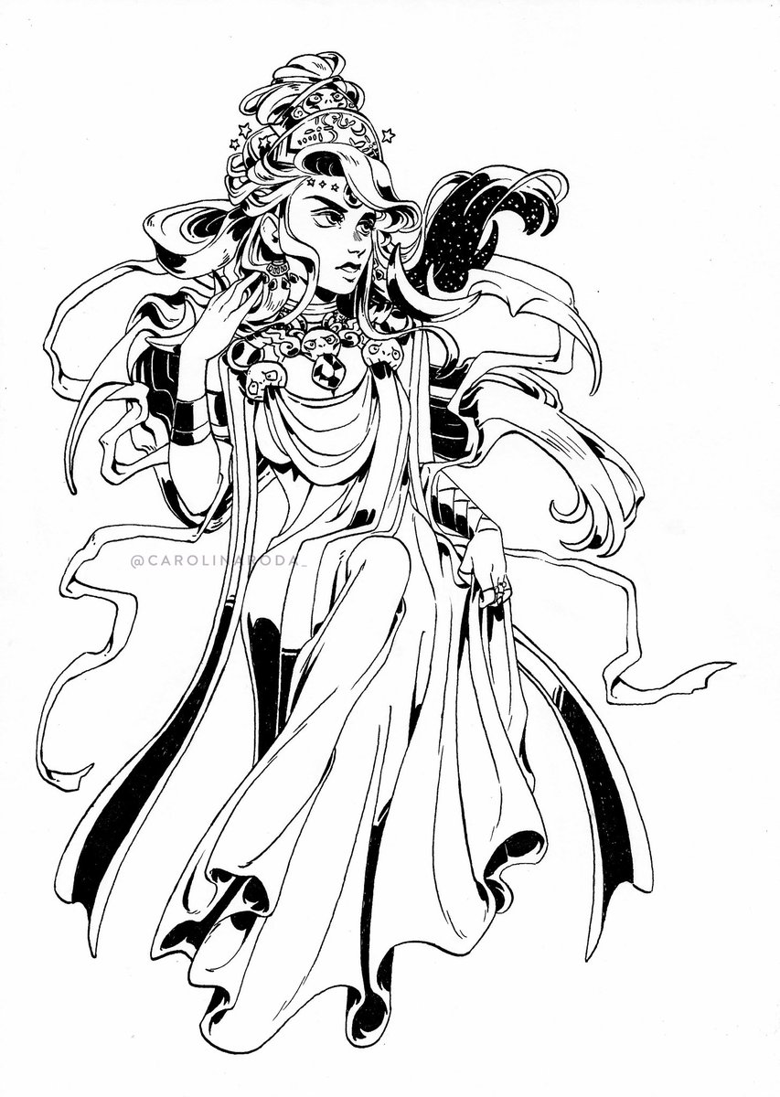 carolinaroda_'s tweet photo. Nicte from the game Hades for the first day of #Inktober https://t.co/AosVU45POx