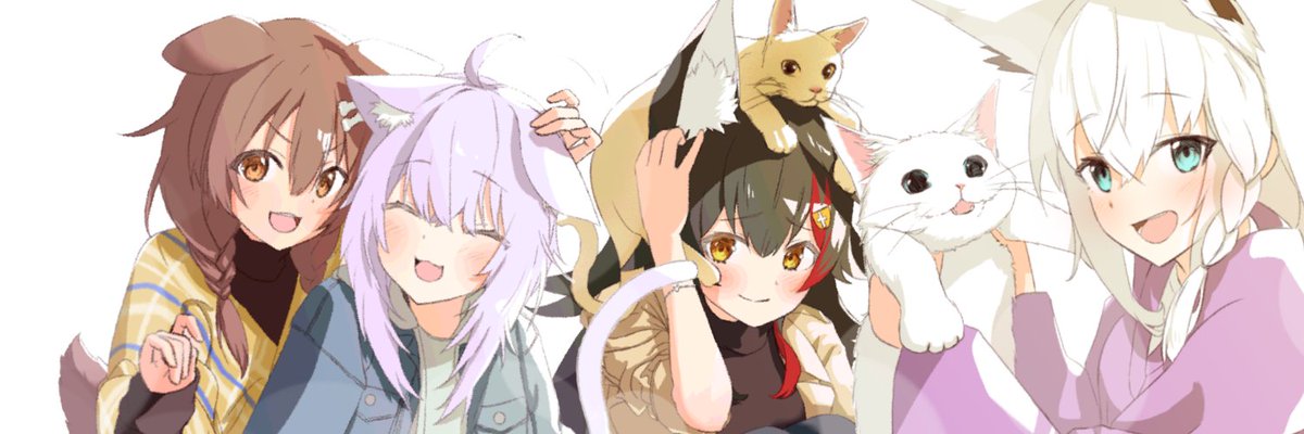 戌神ころね ,猫又おかゆ ,大神ミオ ,白上フブキ 「#ホロライブ 戌神ころね ,猫又おかゆ ,大神ミオ ,白上フブキ 「#ホロライブ