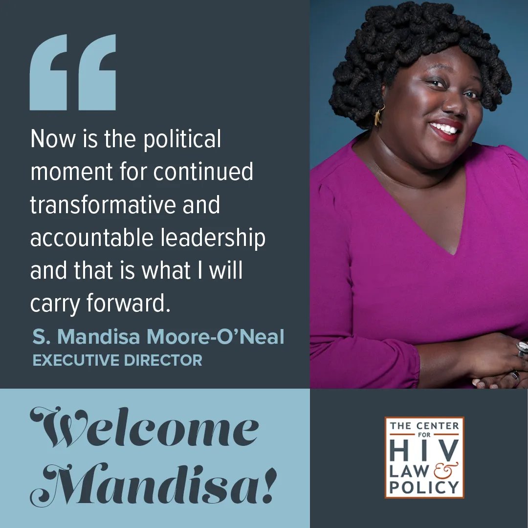 CHLP (@hivlawandpolicy) on Twitter photo Join us in welcoming S. Mandisa Moore-O'Neal into the role of Executive Director at CHLP as Catherine Hanssens passes the leadership torch! “I am truly honored to lead this next phase of CHLP,” said Moore-O’Neal. <a href="/CatHanssens/">Catherine Hanssens</a> > <a href="/disamo/">S. Mandisa Moore-O'Neal</a> Read more: buff.ly/3J7y6x2 Join us in welcoming S. Mandisa Moore-O'Neal into the role of Executive Director at CHLP as Catherine Hanssens passes the leadership torch! “I am truly honored to lead this next phase of CHLP,” said Moore-O’Neal. <a href="/CatHanssens/">Catherine Hanssens</a> > <a href="/disamo/">S. Mandisa Moore-O'Neal</a> Read more: buff.ly/3J7y6x2