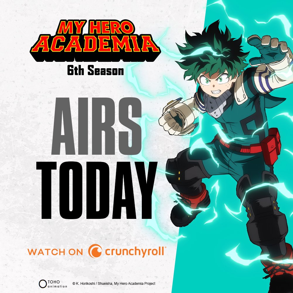 My Hero Academia on X: Get ready, heroes! My Hero Academia Season 6  premieres on October 1st. Rewatch all of Season 5 on @Crunchyroll right now  to prepare. 💥 WATCH:   /