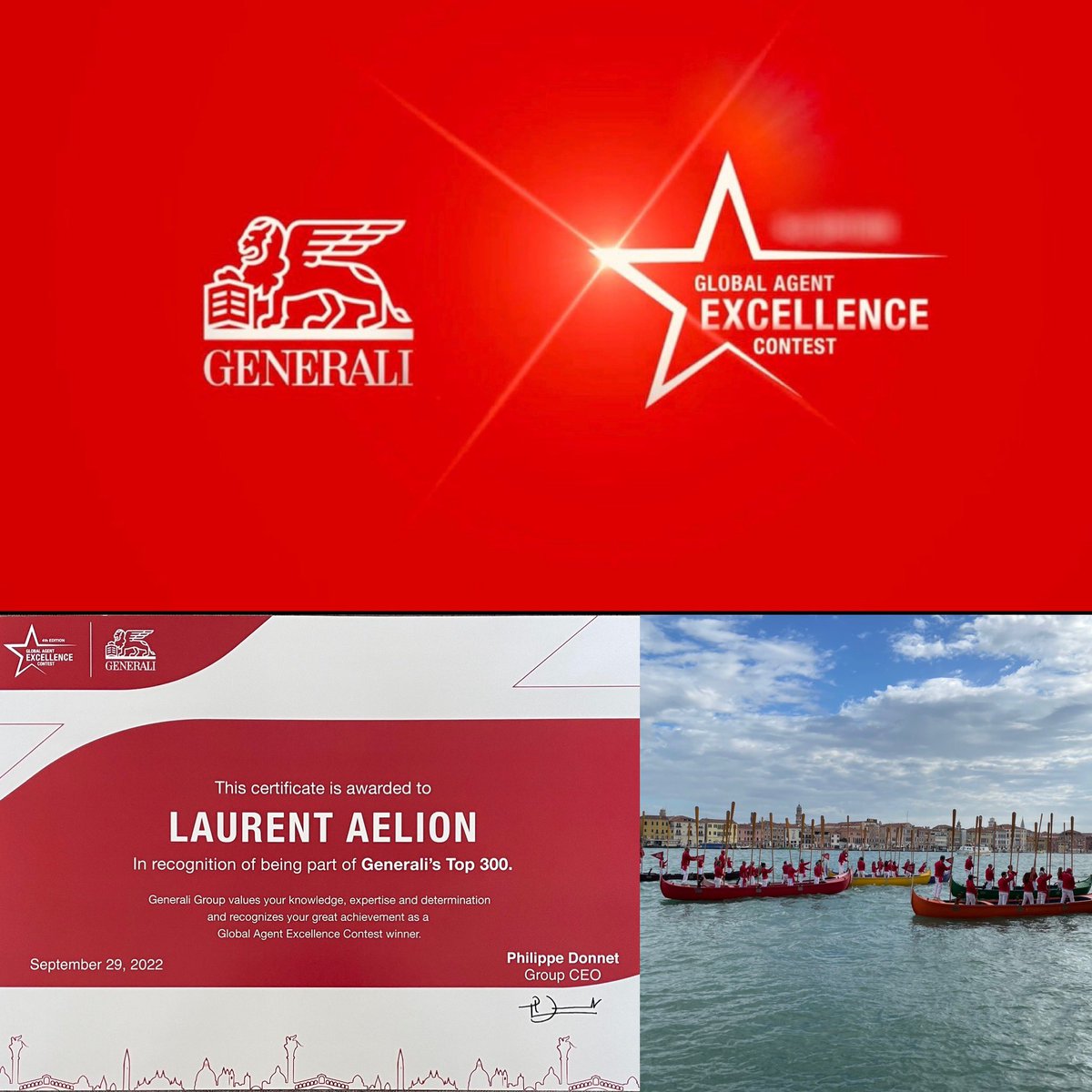 LaurentAelion's tweet photo. #GENERALIGAEC2022, un moment de partage et de convivialité et surtout un honneur d’être parmi les 300 agents #Generali 🦁sélectionnés sur plus de 173000 dans le Monde. https://t.co/x693qfDF4q