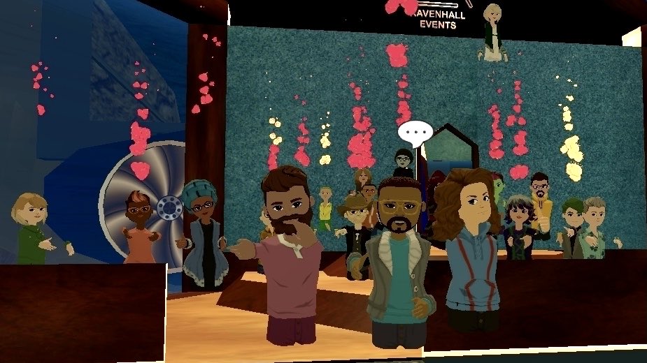 Ravenhall_Labs's tweet photo. Wednesday's It's Shark Time in #AltspaceVR was memorable. We had three winners! Our audience saw to it that RavinCravens, Diolab1176, and Rick all survived! Jim also won a prize! We then got to wish my Dad, The Milkman, a very happy birthday!
✨🤩✨
#VR #SocialVR #VirtualReality https://t.co/EIirt9vofp