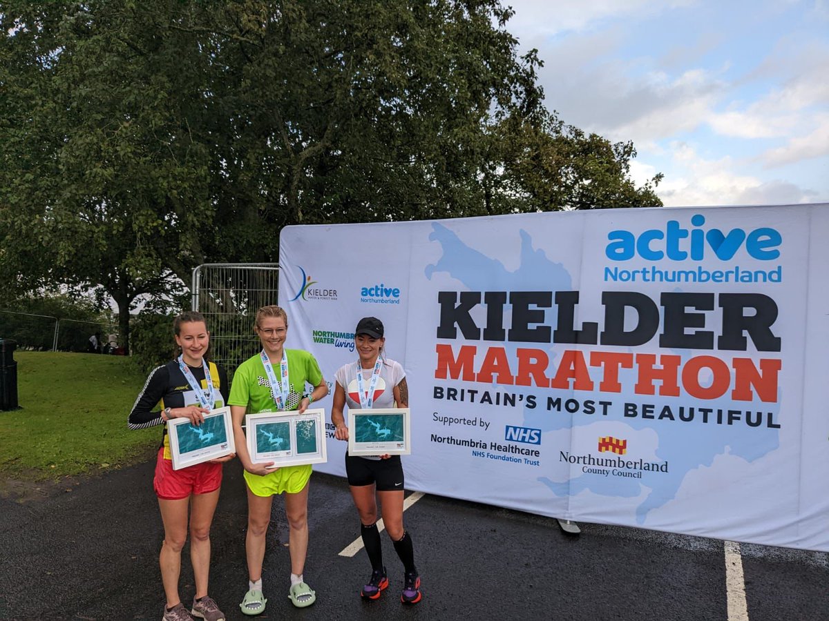 Absolutely phenomenal by our female 10k runners! 

Women’s 10k winners:
🥇 1st Rachelle Falloon, Morpeth Harriers and AC- 39:34

🥈 2nd Rose Mather, York Knavesmire Harriers -  39:57

🥉 3rd Ewa Zielinska- 46:39

#KielderMarathon22