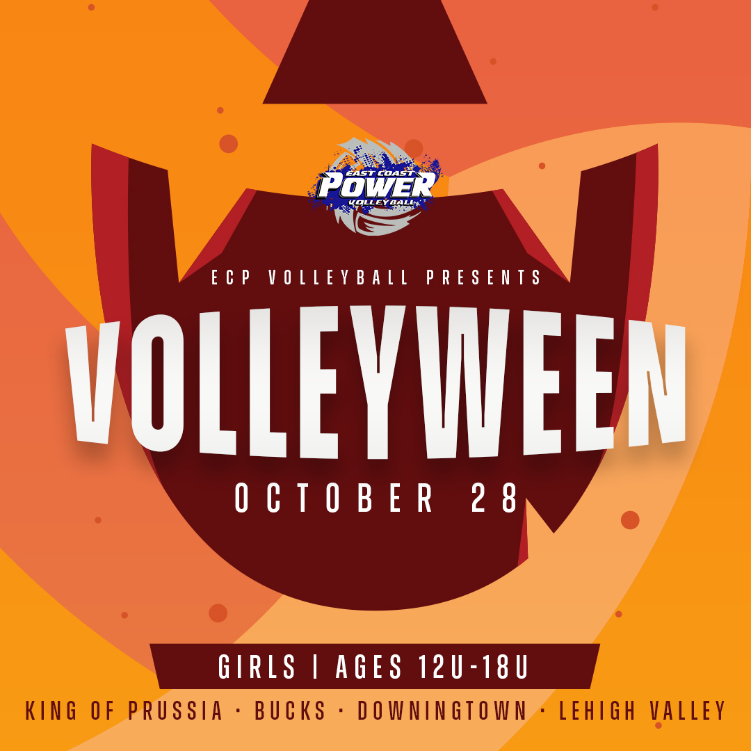 October is here which means Volleyween is happening this month🎃 Join us in the gym on October 28 in Lehigh Valley, King of Prussia, Bucks, or Downingtown for a tune-up before tryouts! Game faces &amp; costumes encouraged👻 

Register for Volleyween at ecpowervolleyball.com