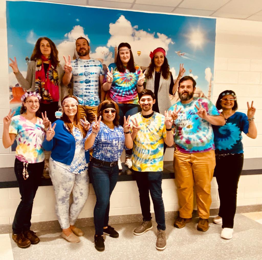 knight_frau's tweet photo. Spirit week @Lightridge_LCPS. 100% participation from @lightridge_wl department.                                            Harley vs Hurley                                         Jocks vs Nerds                                               1960s https://t.co/0XZEgNXwOt