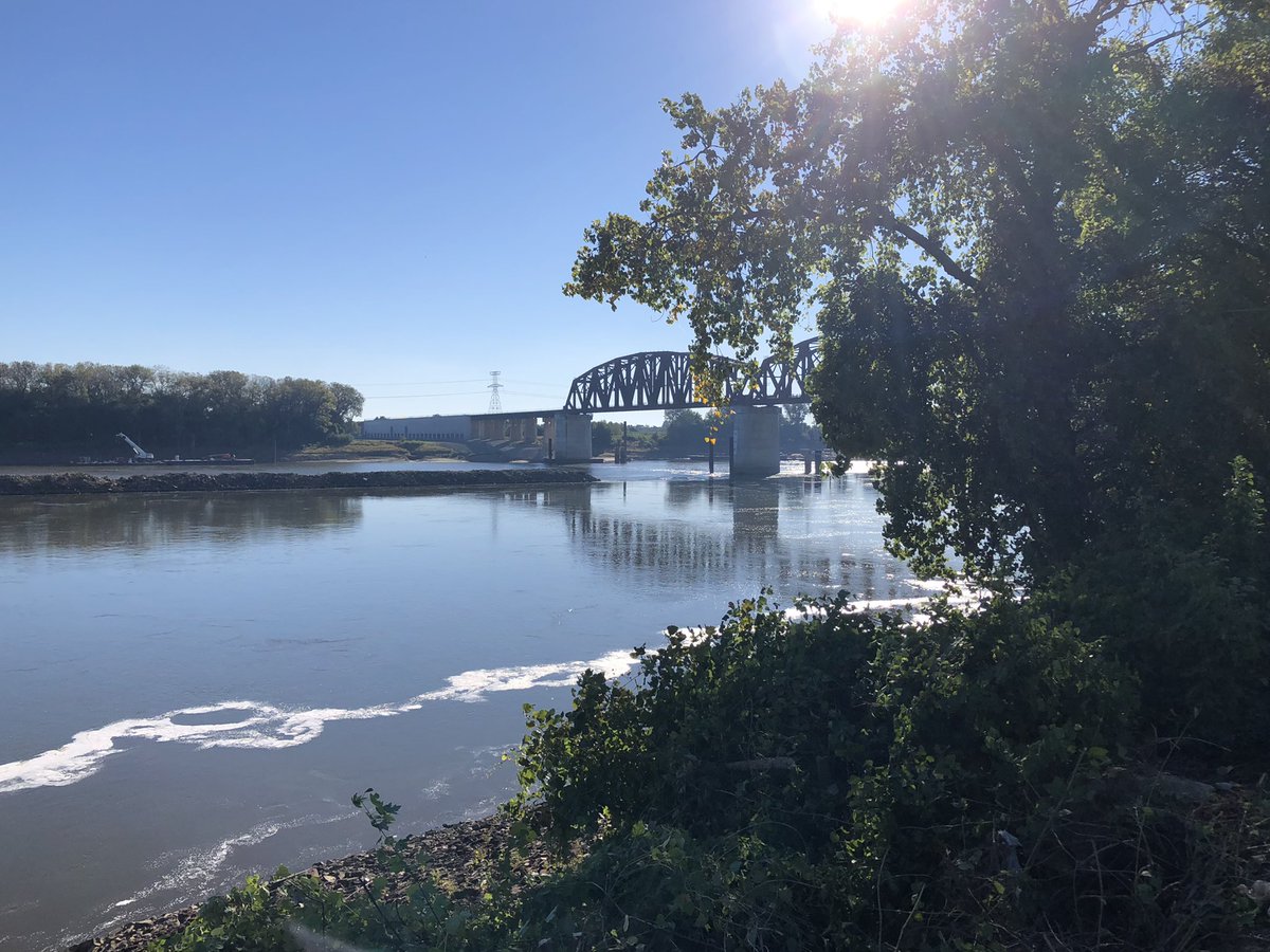 The view from the north St. Louis riverfront this morning. The 20th Annual Mary Meachum Freedom Crossing Celebration taking place at the Underground Railroad site on the Mississippi Greenway Saturday from Noon-5. greatriversgreenway.org/mary-meachum/