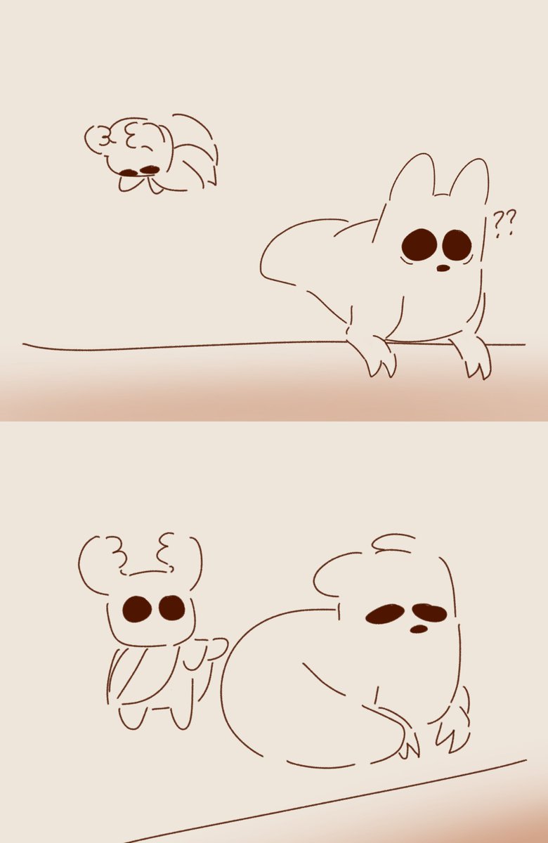 also a short comic, bottomless pits arent an insta-death for everyone it seems #rainworld #Hollowknight