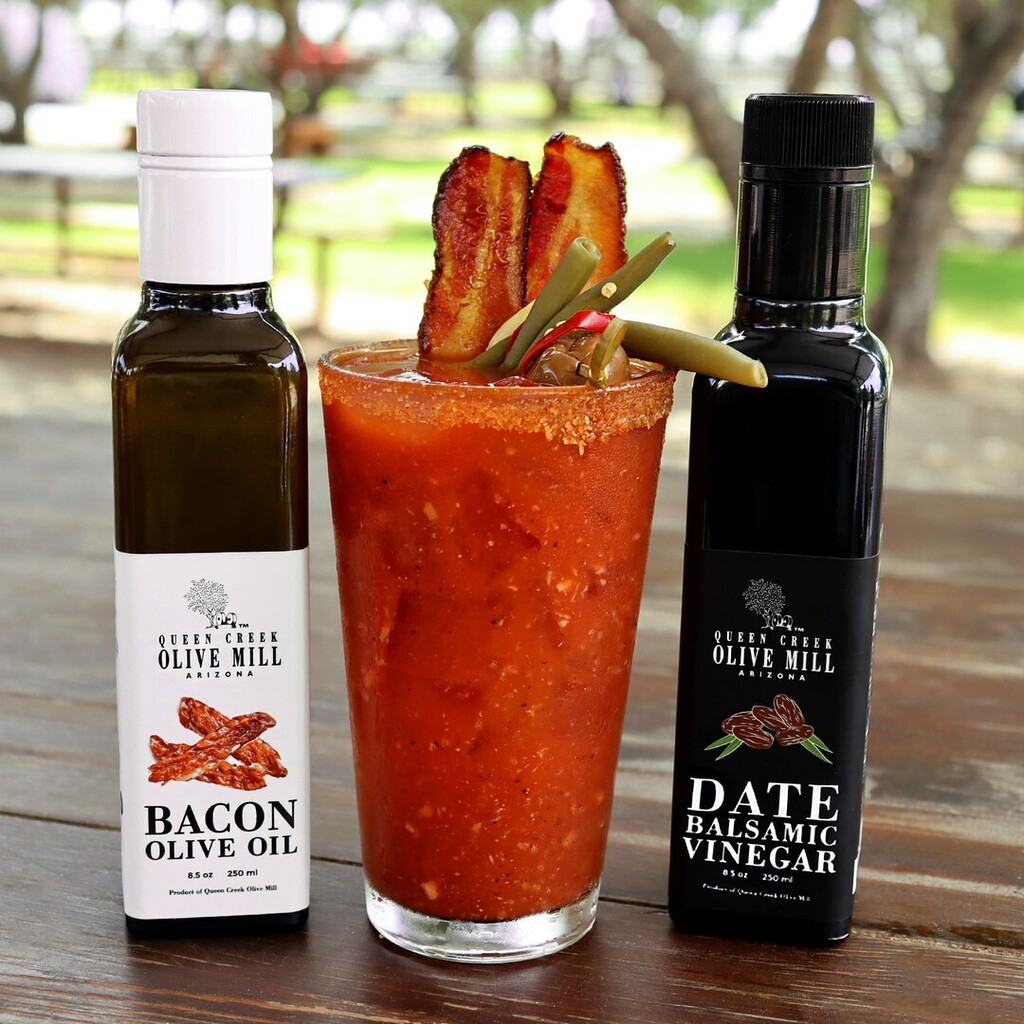#October is here and we are bringing the #Bacon🥓... and #Date Balsamic Vinegar! This month's pairing is our #savory Bacon #OliveOil🫒 and our #sweet Date #BalsamicVinegar🍇! This sweet and savory pairing is featured in our monthly #food specials, which… instagr.am/p/CjLO3Khv0K8/