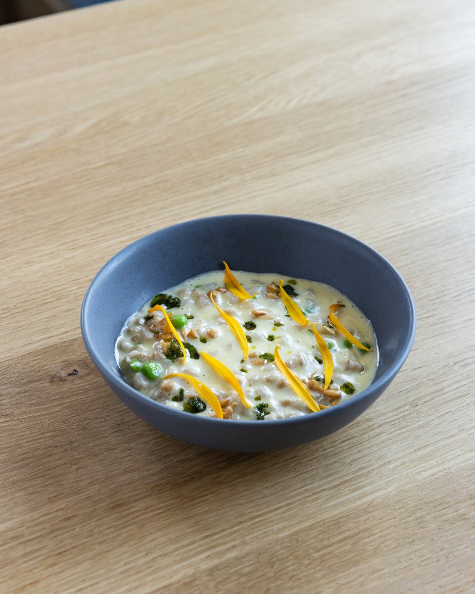 ForePoints's tweet photo. Farro Sabayon - sweet corn, sunflower.

Credit: @meredithbrockington https://t.co/CRmI5KxVWF