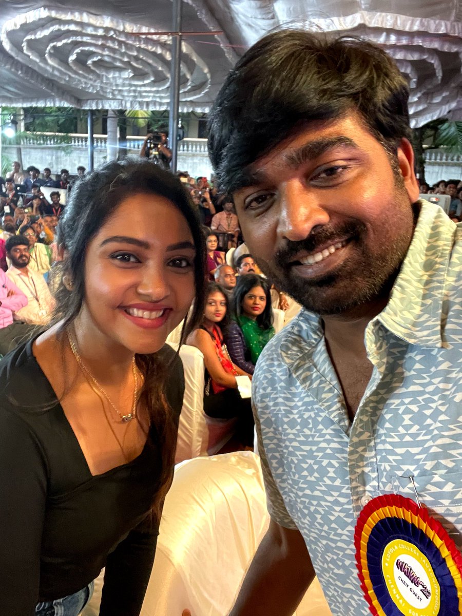 rameshlaus's tweet photo. #MakkalSelvan @VijaySethuOffl and Actress @smruthi_venkat from #Loyala culturals.. https://t.co/nAbdXoZ7Al