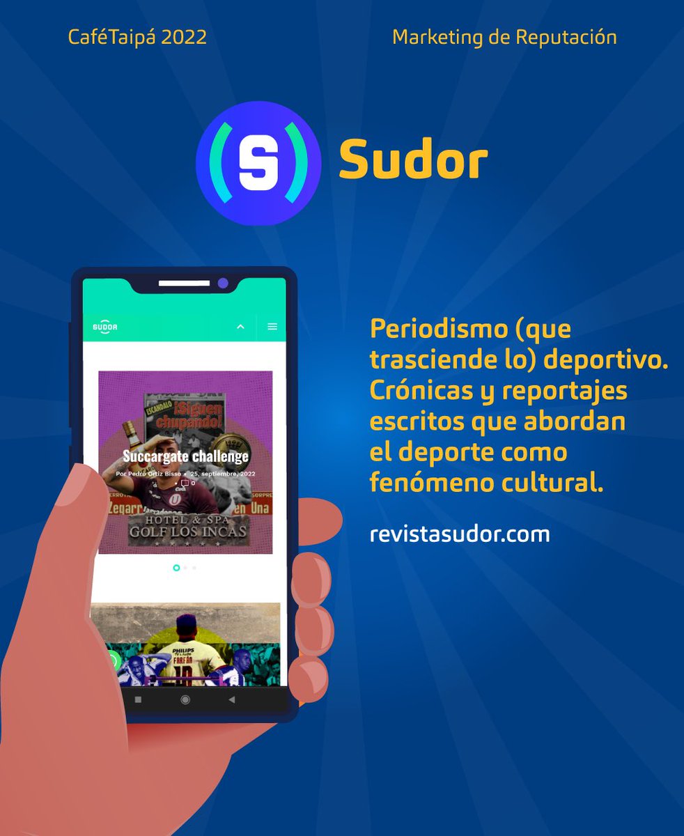 ⚽️ <a href="/revistasudor/">Revista Sudor</a> : Periodismo (que trasciende lo) deportivo. Esta revista ve al deporte como fenómeno cultural y desde ahí elabora reportajes, crónicas y otros formaros escritos. #LaExcusaEsElDeporte