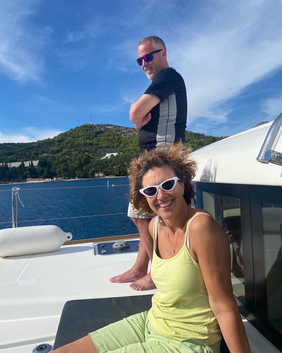 helbelcampbel's tweet photo. Thank you Croatia. You have been a dream to sail. Great company. Lucky with the weather and now a convert to Posip wine. Never has a boat been more aptly named #liquidspirit #catamaran #croatiasailing https://t.co/l4VravUBsk