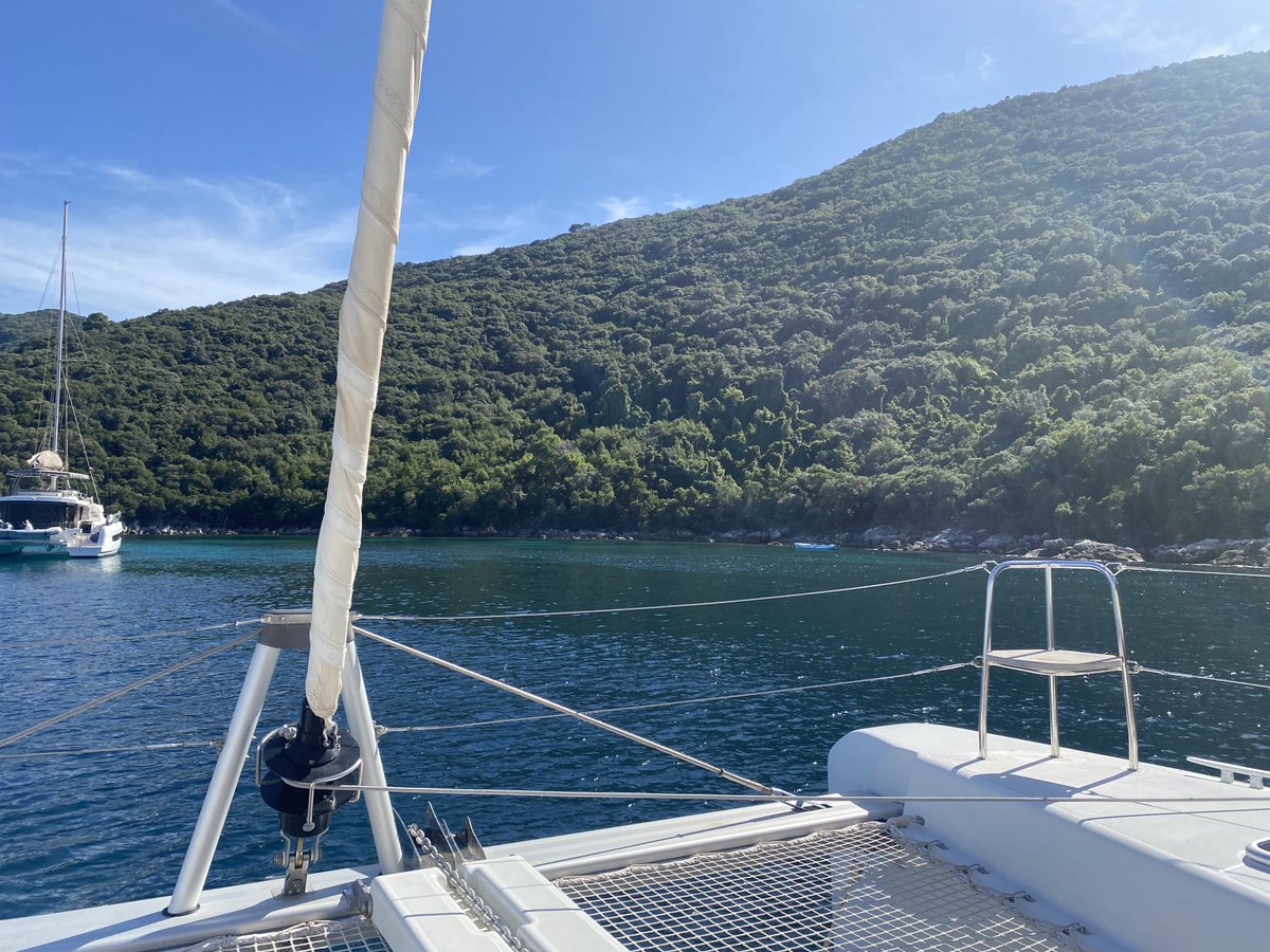 helbelcampbel's tweet photo. Thank you Croatia. You have been a dream to sail. Great company. Lucky with the weather and now a convert to Posip wine. Never has a boat been more aptly named #liquidspirit #catamaran #croatiasailing https://t.co/l4VravUBsk