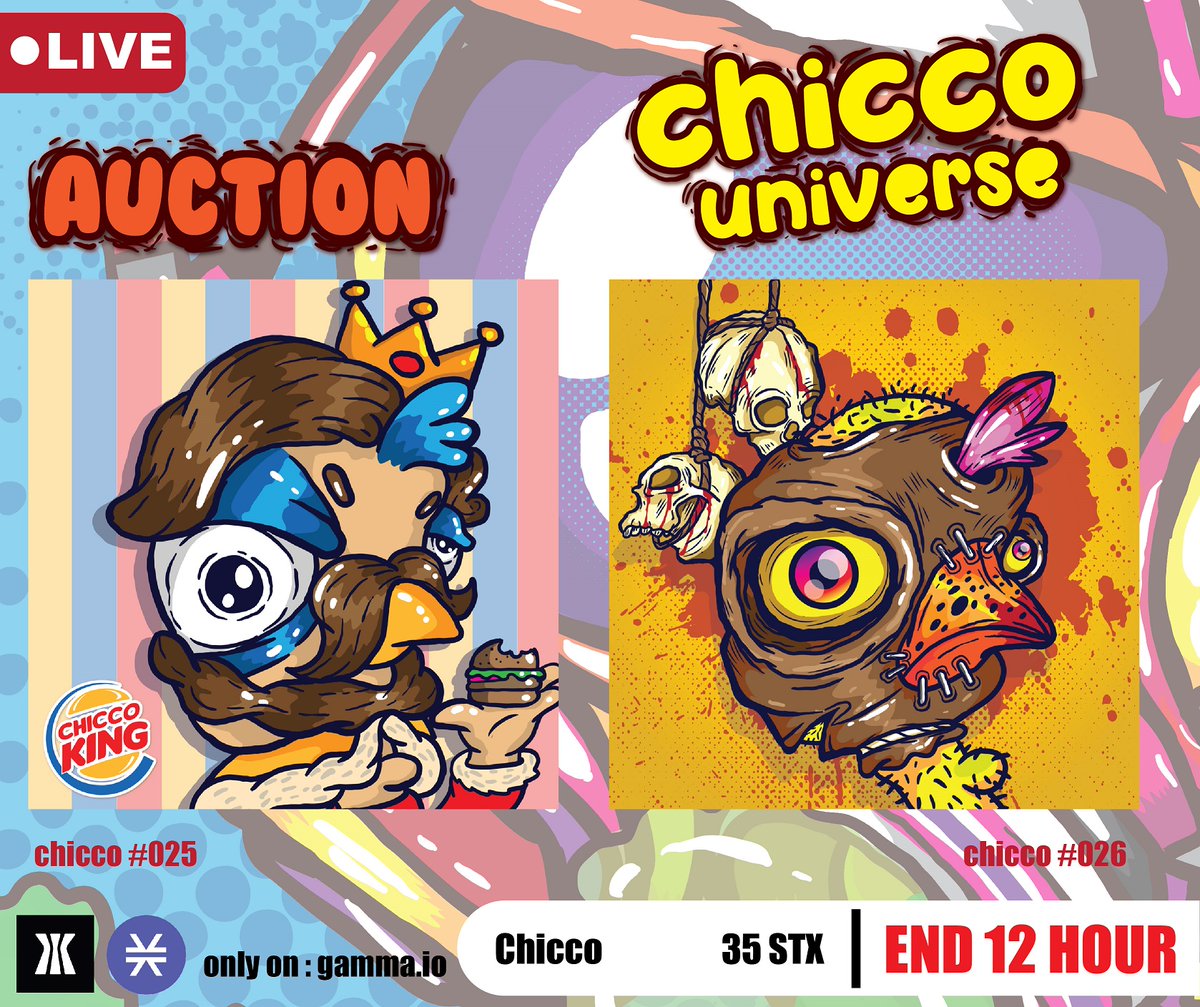 chicconft's tweet photo. 🚨 Auction on Gamma 🚨 

💎  Reserve price 35 $STX
⏰  Duration 12 hours

Chicco #025 : https://t.co/UW1cpE2XRc
Chicco #026 : https://t.co/O5vsf188WT

Join our discord : https://t.co/6N9Mku4ada

#stxnft #gammaio #stacknft #BTC #btcnft #trygamma #auctionlive #auctiongammaio https://t.co/zjAj2F6wUm