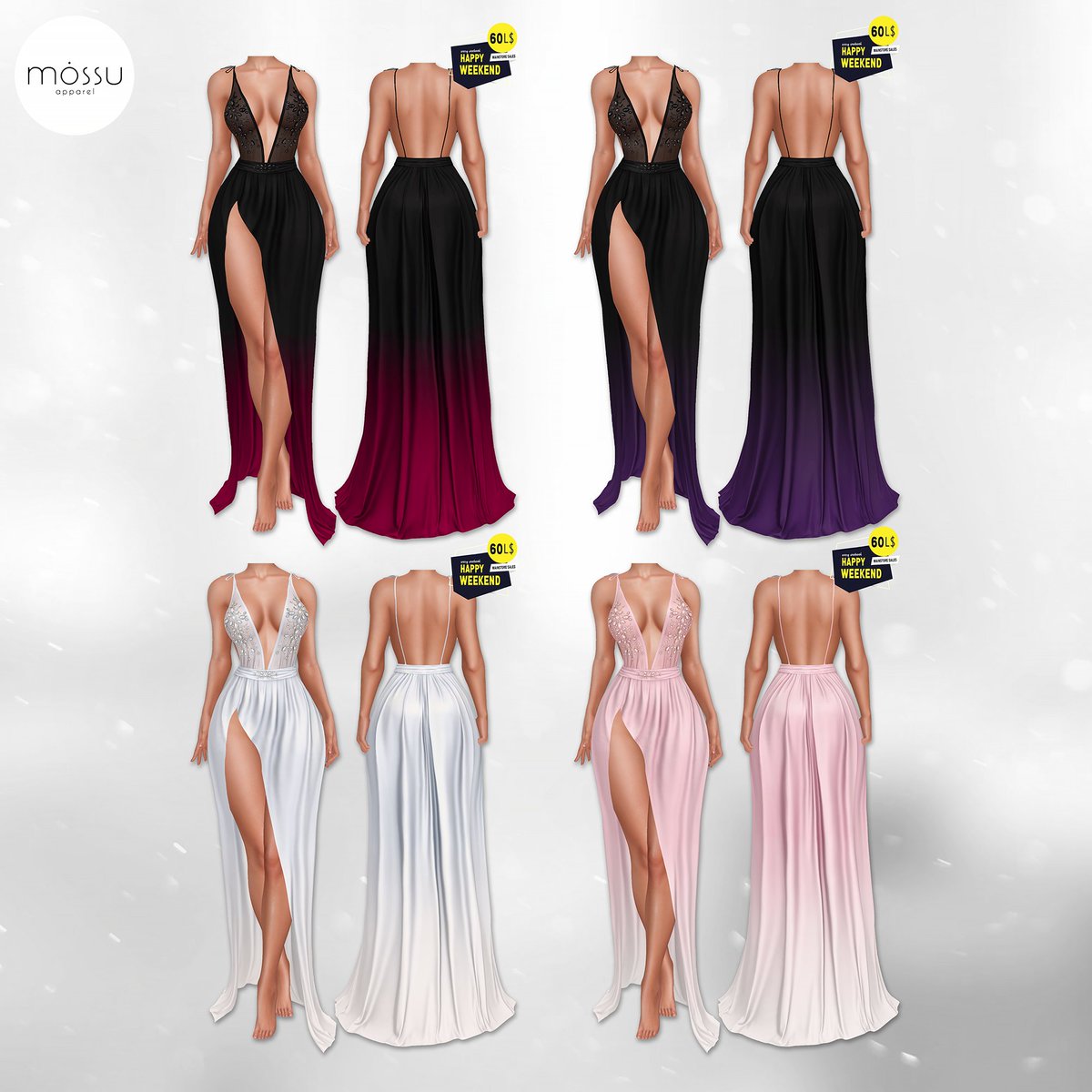 MossuApparel's tweet photo. New gradient recolors of our Elena Gown are available at Mossu Mainstore for a special price😍Only this weekend... 😉https://t.co/lt63NV2Rmt

#mossu #secondlife #metaverse #meta #avatar https://t.co/XopKoHSIHH