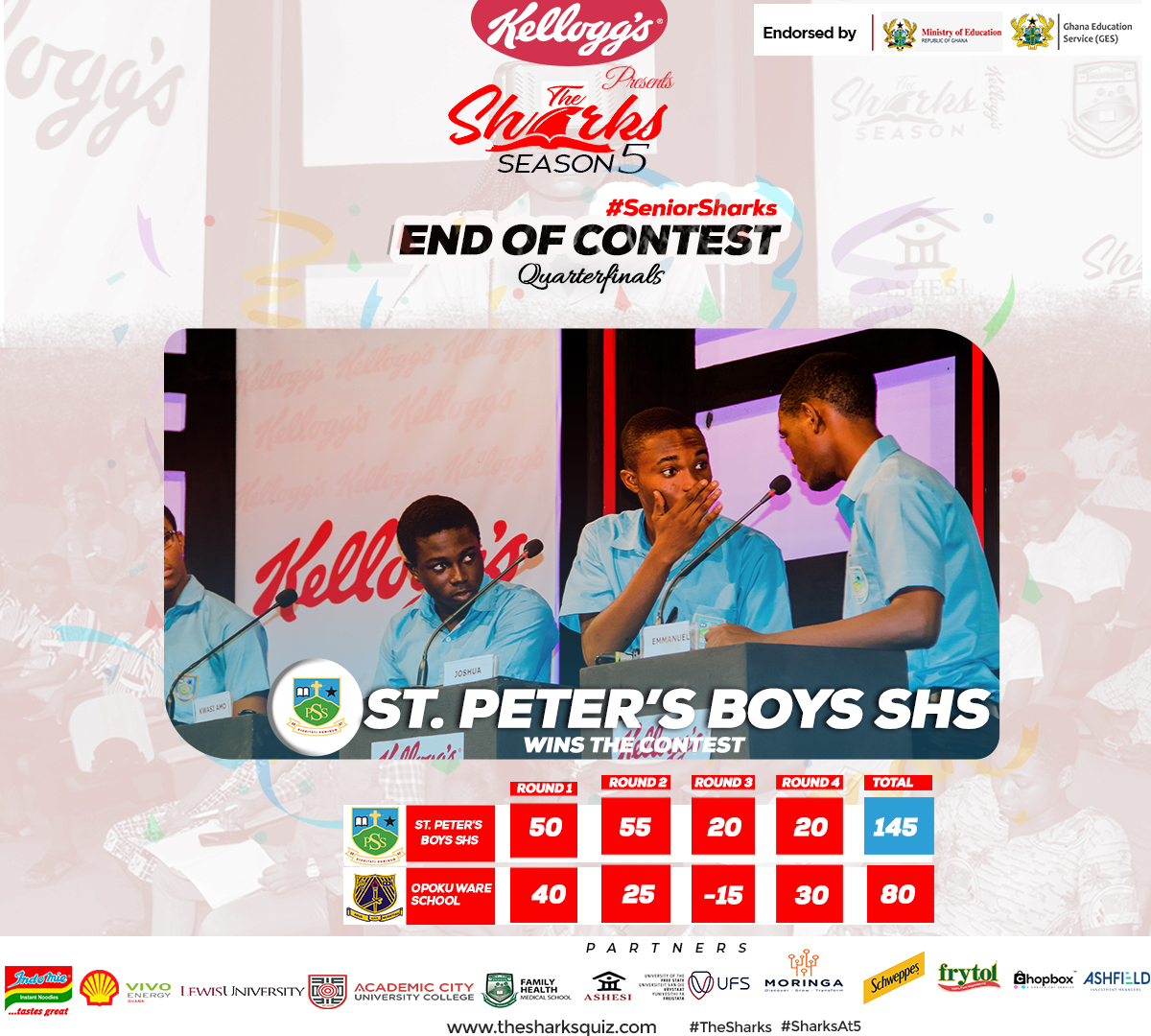 thesharksquiz's tweet photo. Persco Persco Persco!
Congratulations to the St. Peter's SHS for winning the contest and making it to the #SeniorSharks Finale for the first time!
Good performance Owass, better luck next time.
#TheSharks
#SharksAt5 https://t.co/7j8H82t1HL