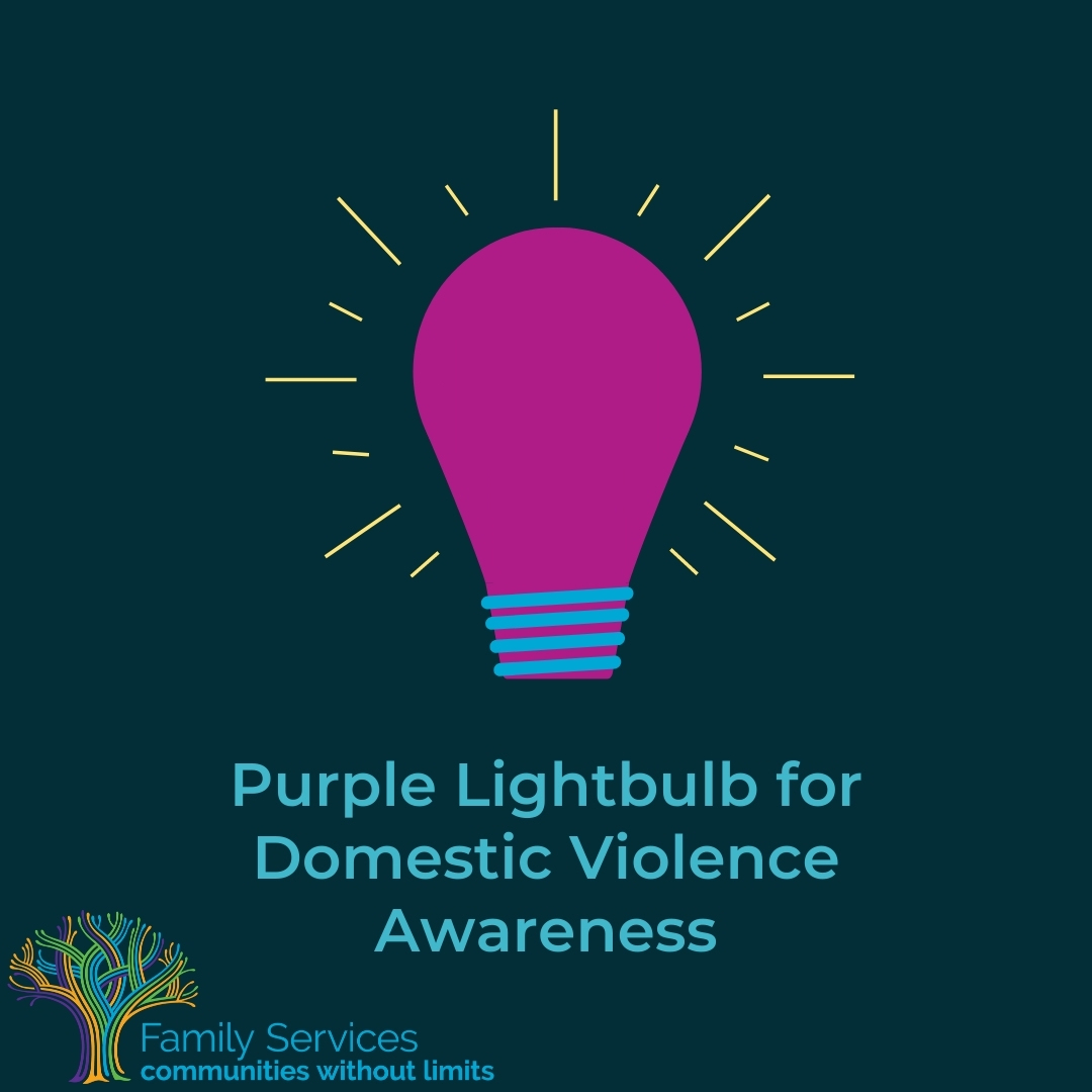 FSI411's tweet photo. In honor of Domestic Violence Awareness Month Family Services would like you to help us #lightituppurple. You can pick up a purple lightbulb at the Family Partnership Center anytime between 9-5, Monday - Friday at the reception desk in the main lobby. 
#Every1KnowsSome1 https://t.co/fpTykfukxa