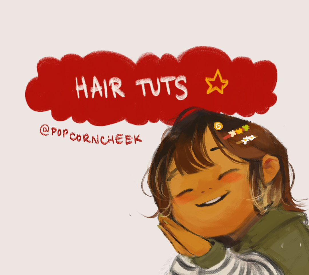 popcorncheek's tweet photo. bad at explaining but here's how i paint hair https://t.co/EWKfYo584K