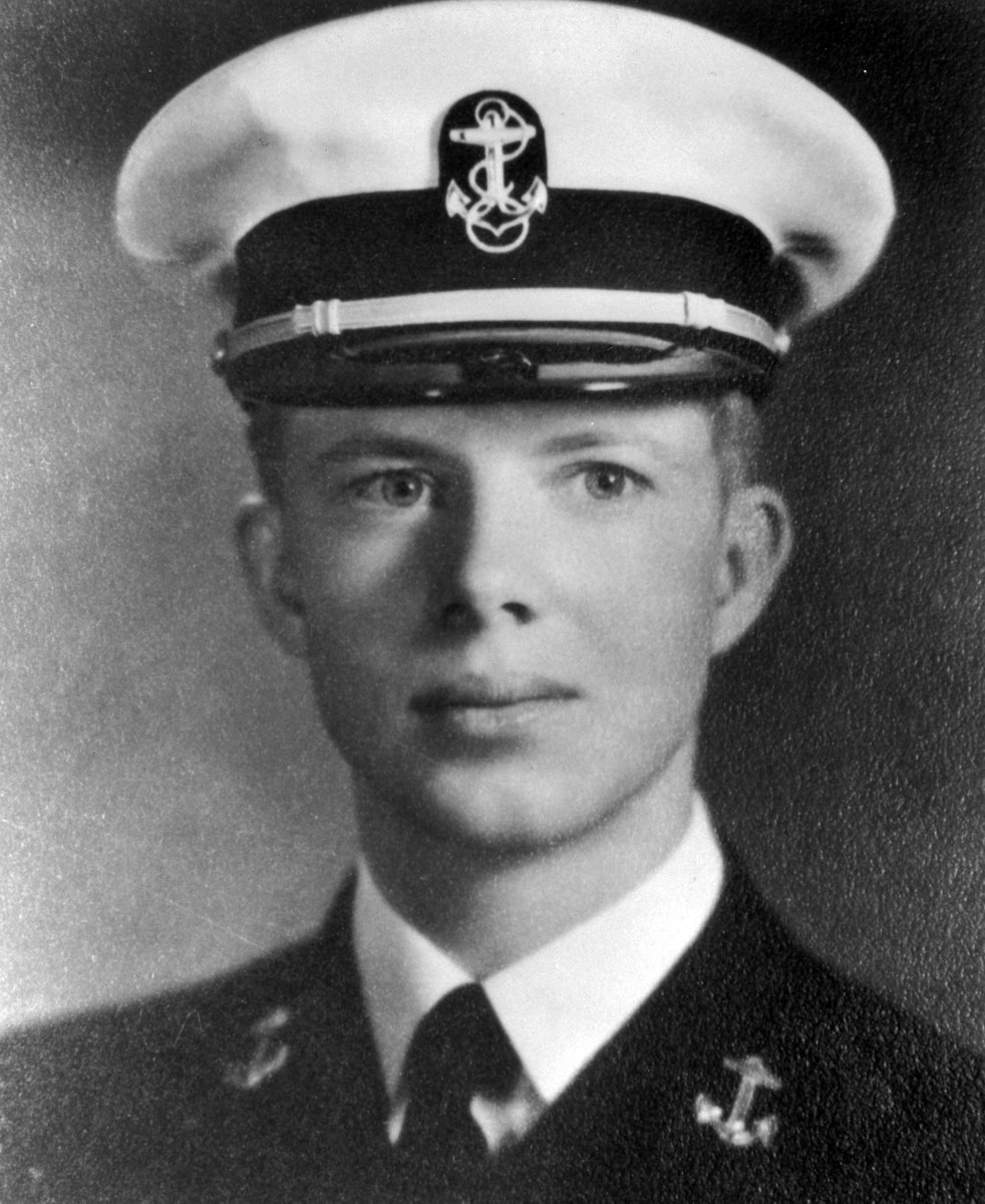 NavalInstitute's tweet photo. Happy 98th Birthday to submariner LT James Earl Carter, USN (Ret). Carter is the only President of the United States to have graduated from the U.S. Naval Academy. The Seawolf-class fast-attack submarine USS Jimmy Carter (SSN-23) is named in his honor. https://t.co/vBUDUKy8dI