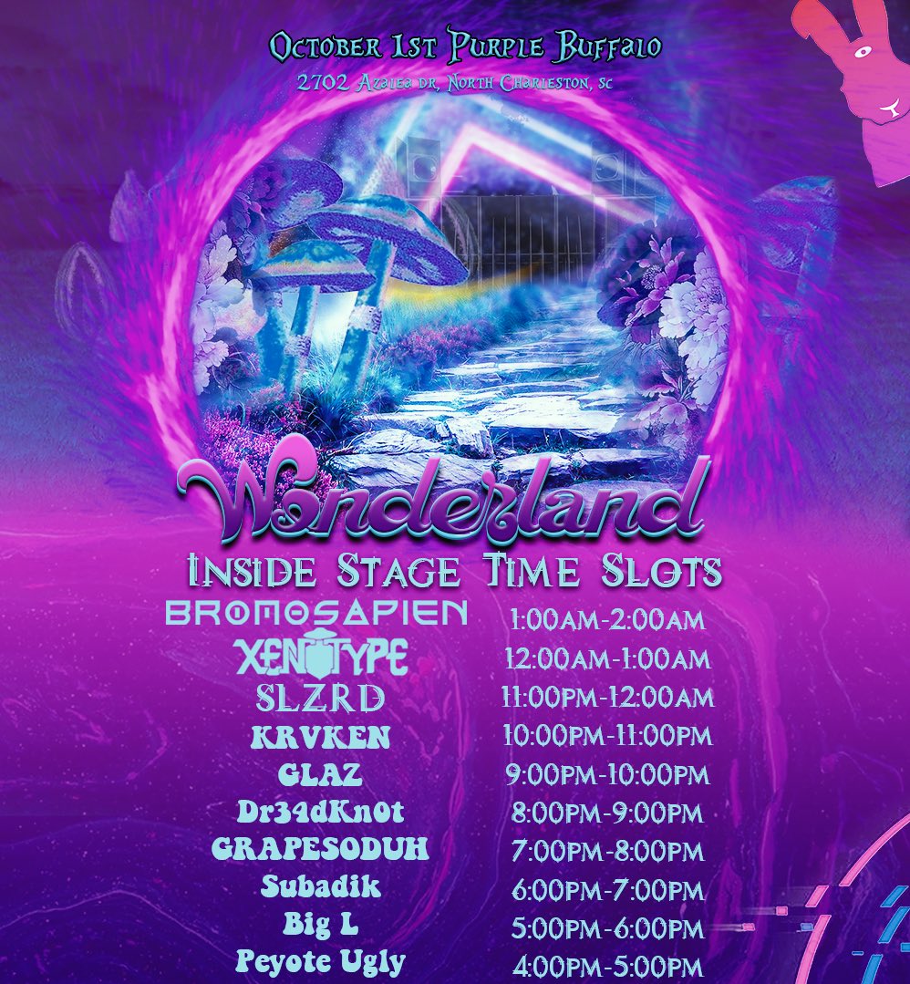 SLZRDRadar's tweet photo. Set times for tonight in Charleston 🦾 https://t.co/bagYTjoljk