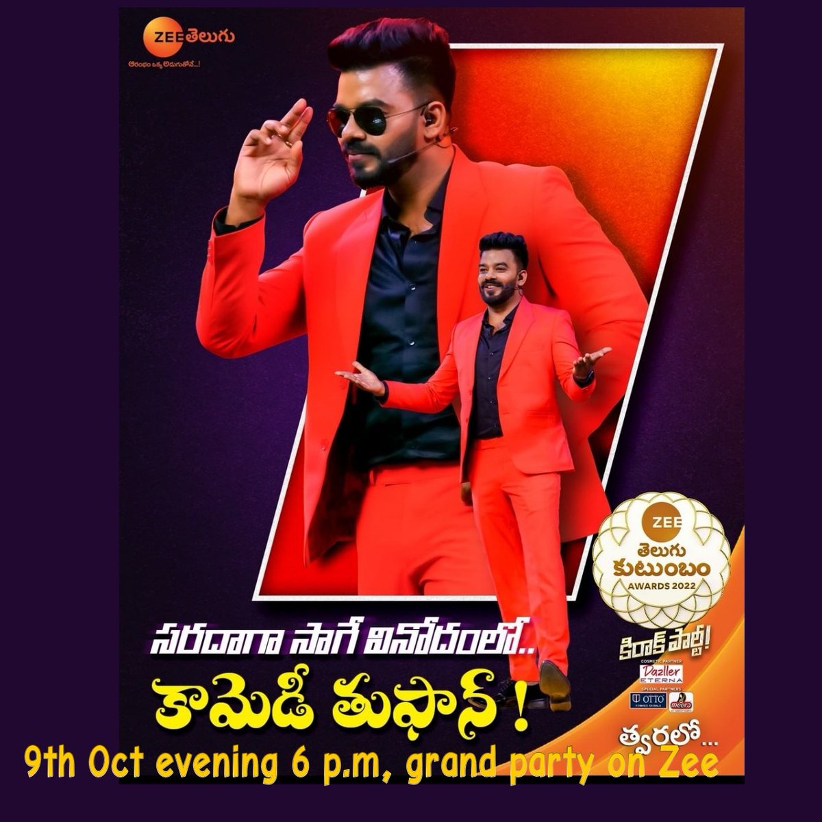 rajravi551's tweet photo. Kiraak party on 9th Oct. Let's get ready for fun filled event @sudheeranand #sudheer #Entertainment #funriot #ZeeAwards #hosting #6PM https://t.co/1feIgpsq5T
