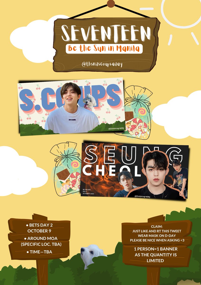 thsndscoupsaday's tweet photo. SEVENTEEN Be the Sun in MANILA

S.COUPS ft. Kkuma Hand Banners and Candies Giveaway!

I'm an intro that's why I'm shy around new people. Please approach me if you want one, I won't bite😭

This is For all Carats♥️

#BeTheSuninManila #BETHESUNinMNL #SCOUPS #에스쿱스 https://t.co/yEUPWjJAH8