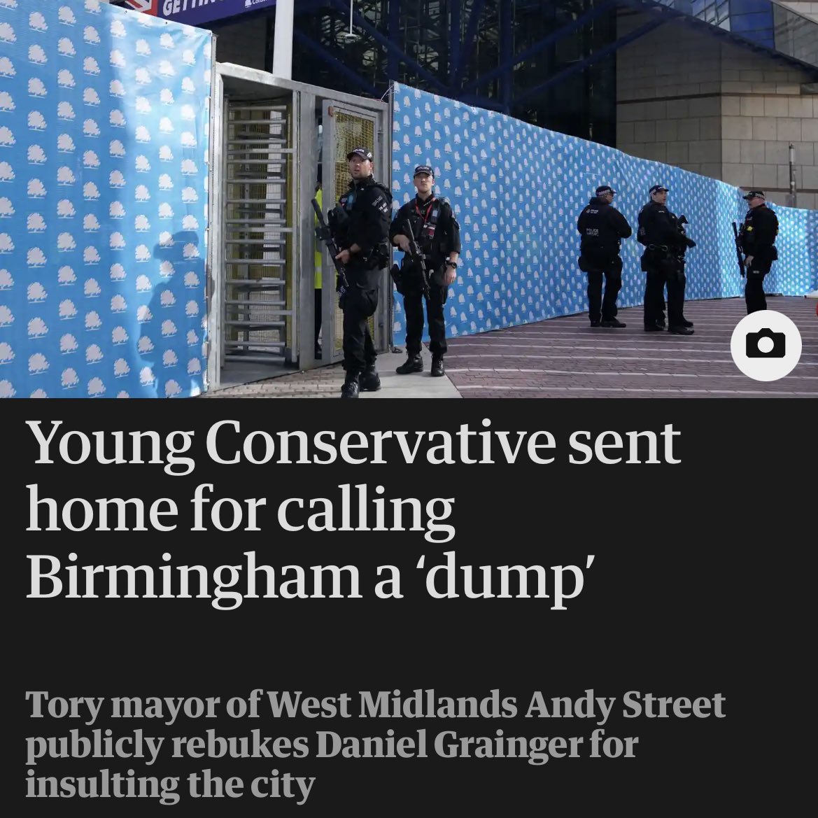 Suebeloo1971's tweet photo. Glad to see that @DanielG453 has been given the red card 🟥 and sent home after disrespecting the city in which he was representing his @Conservatives party with.
Great start to #con22 #ConservativePartyconference don’t you think ….🤡🤡 https://t.co/dVjWJx9UMf