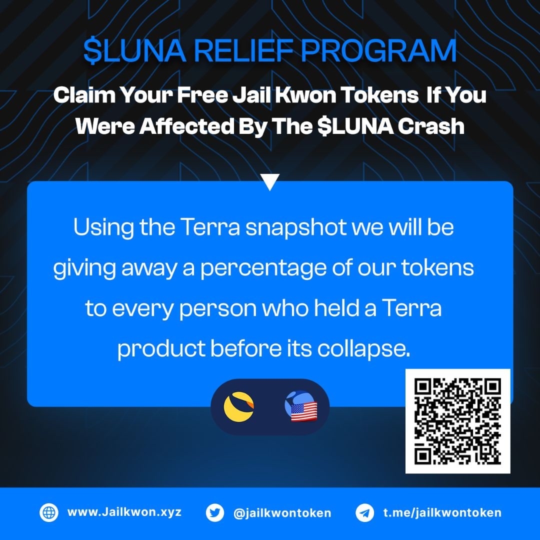 AdamDoczyk's tweet photo. 💯THIS IS HUGE💯 
JAIL KWON TOKEN not only got unbelievable media coverage🔥

😱But now they are giving away tokens to all of the LUNA victims, SHIB style. 

🥞https://t.co/HmD4lwQegT

📱https://t.co/en78j5dgV6

🌐
@jailkwontoken

#LUNA #Lunc #Jailkwon #Crypto #BTC #NFTcommunity https://t.co/wIRgW0zCzK