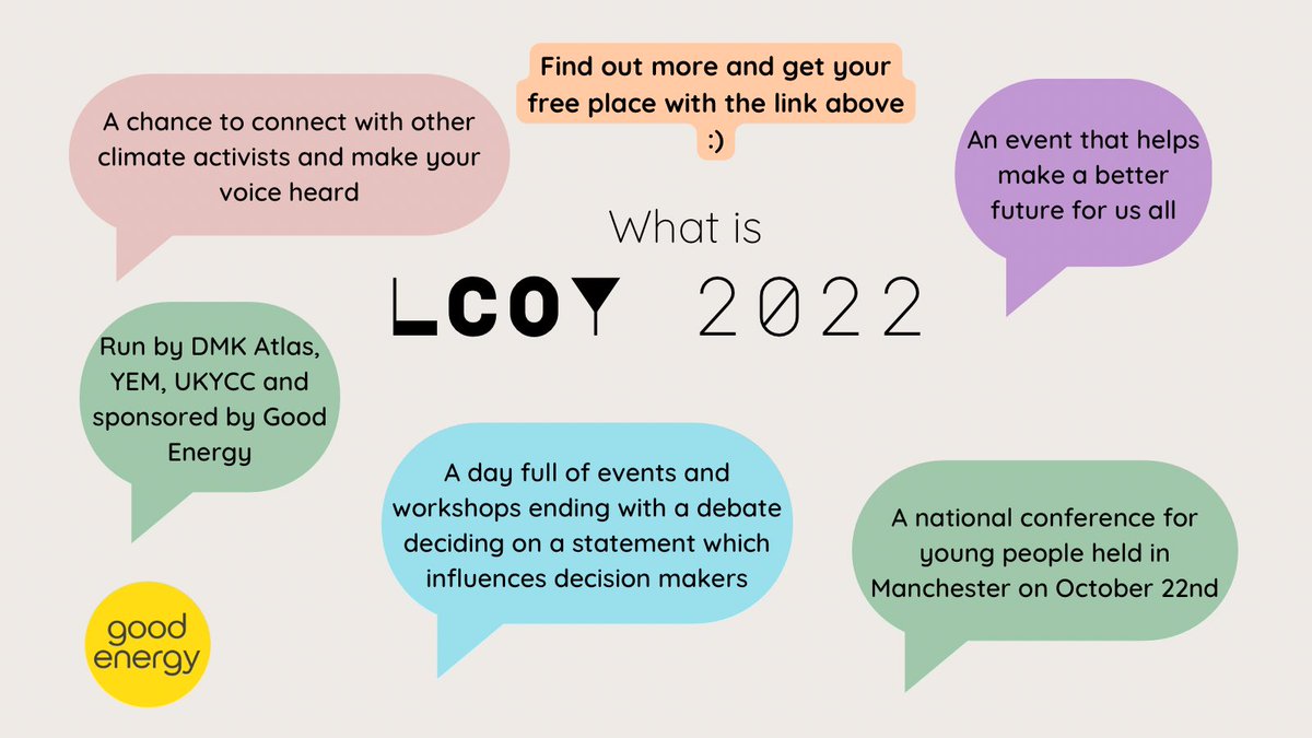 dmkpotential's tweet photo. LCOY 2022 is a chance to meet with other young people and get your voice heard - We’ll be discussing climate change, policies and activism through a variety of workshops, debates and other sessions right in the heart of Manchester. (1/2) https://t.co/7Suqaxgbqc