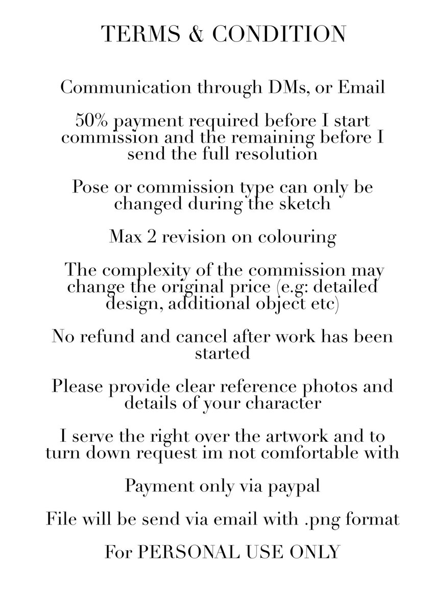 mmunkoeo's tweet photo. Hi! I’m opening commissions again! ★彡(•ᴗ•,, )
-Prices details and terms are as below.
-Please contact me through my DMs or email.

🍑RTs and likes are greatly appreciated🍑 https://t.co/D7s9fX3EiV