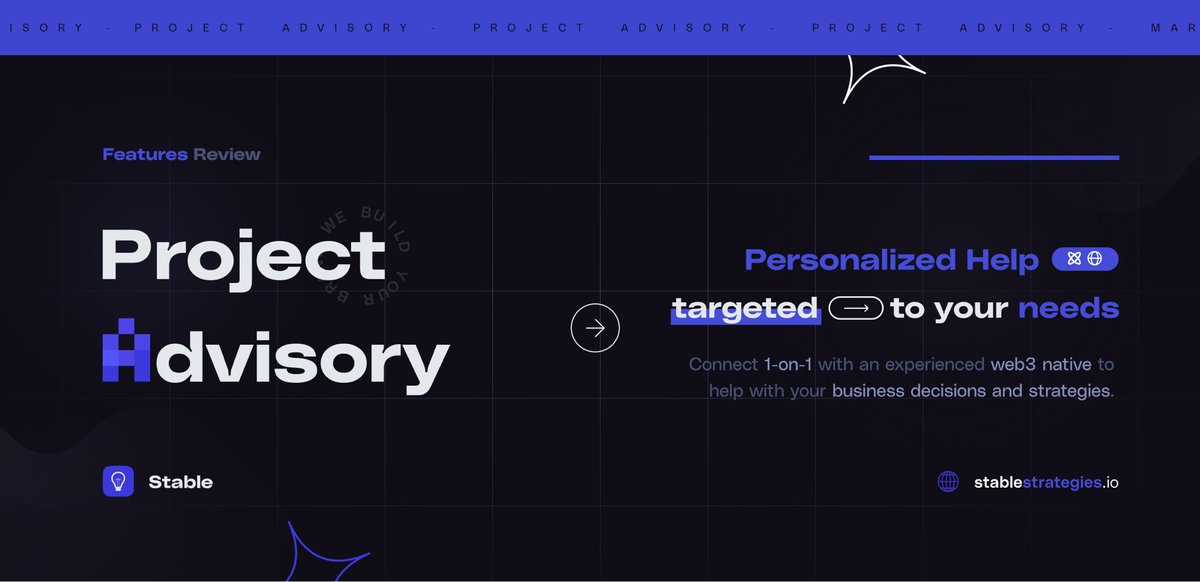 StableStrat's tweet photo. Don’t have web 3 business experience?

Connect with our expert team of advisors to help guide you through the process 🤝🏻

💡https://t.co/4ZdaGPVikA https://t.co/qTr8IC75PC