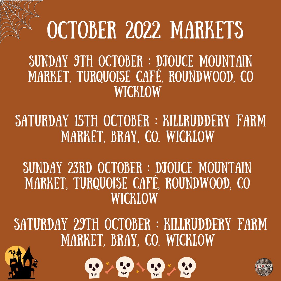 Where you'll find me in October. #wicklow #smallirishbusiness #supportlocalbusiness