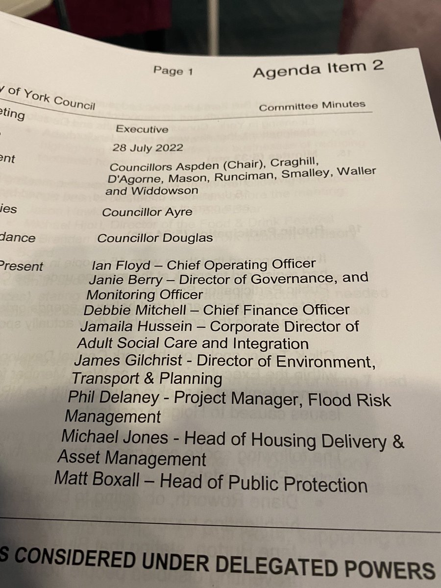 GSwinburn's tweet photo. Refreshing after a decade of #PirFailFloyd refusing to list senior staffers advising meetings - to see @yorklibdems sorting it! It is part of necessary accountability given the *advice* proffered- now are all committees equally recorded? #democracyimprovement 💐@cityofyork https://t.co/3hWQj6cx62