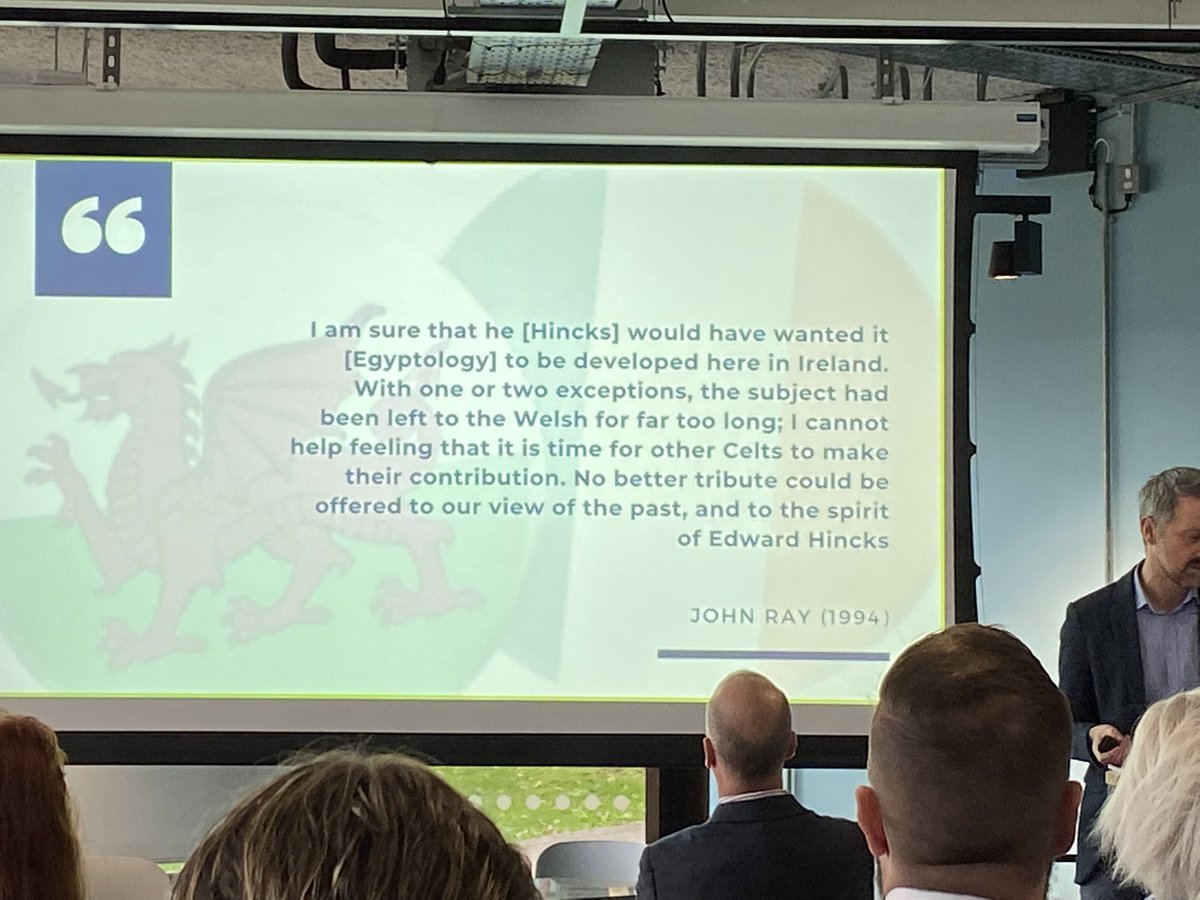 KatharinaZinn's tweet photo. A fabulous quote used by Irish man @JacksonEmmet presenting on his research into Irish Egyptology while presenting in Wales 😂👇 #EESCon6 https://t.co/P1TPhNkHCS