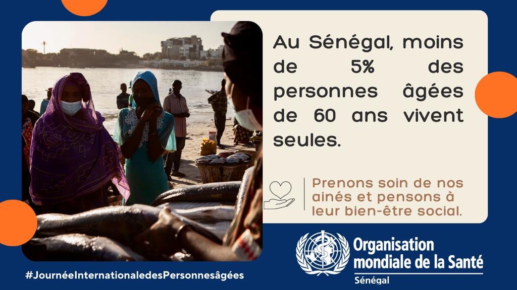 Au Sénégal, moins de 5% des personnes âgées de 60 ans vivent seules. Prenons soin de nos aînés et pensons à leur bien-être social 👵🏾👴🏾👨🏾‍🦳 #kebetu #HealthyAgeing #InternationalDayOfOlderPersons