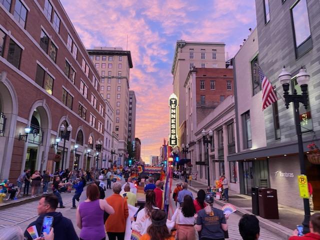 utkcsw's tweet photo. We had a great time at the Pride Parade last night! Be sure to catch our booth at Pridefest in Worlds Fair Park today and tomorrow! #UTCSW #KnoxPride https://t.co/WYG2VPy5dP
