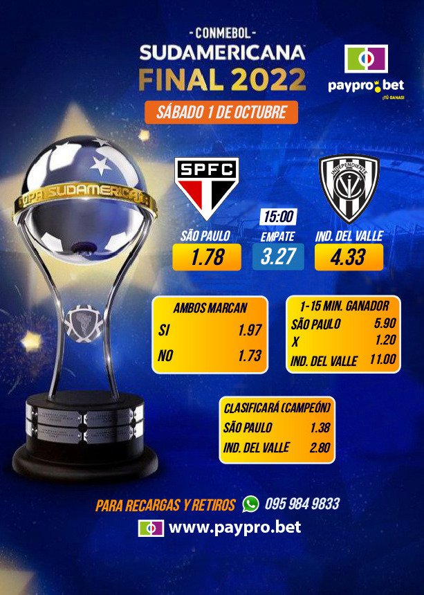 BetPaypro's tweet photo. Hoy la gran final de Copa Sudamericana. Los Rayados buscan hacer hazaña nuevamente. #PayPro #TUGANAS https://t.co/W5vV4vjcjN