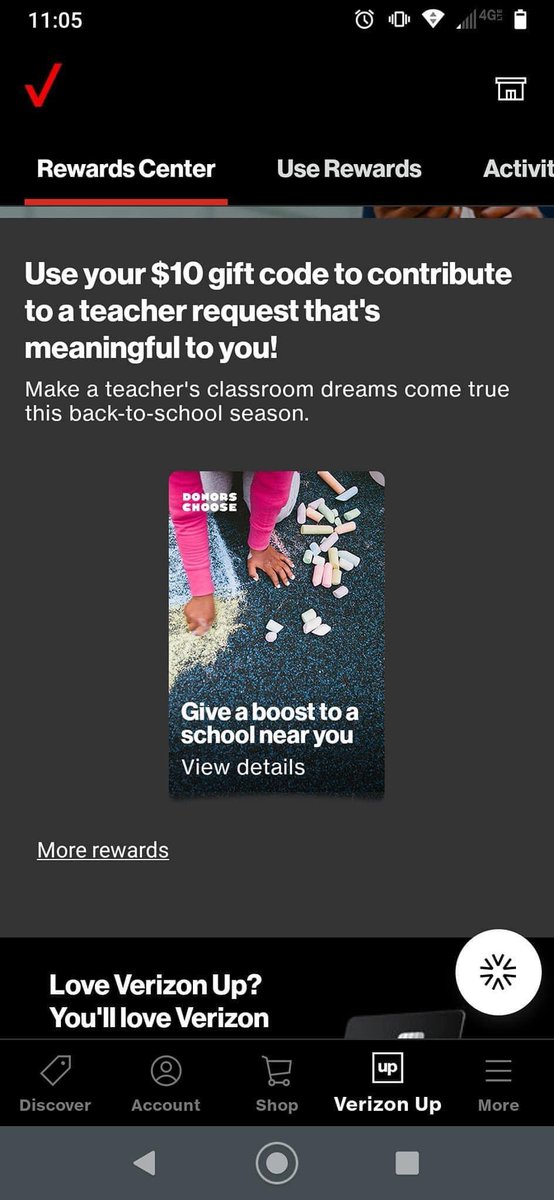 Any Verizon customers out there? There's a free $10 DonorsChoose gift card in your My Verizon App in the Verizon Up section. I would love the code if you aren't going to use it! I know some awesome students that can benefit!
Here’s the link to my project:
donorschoose.org/project/earn-i…