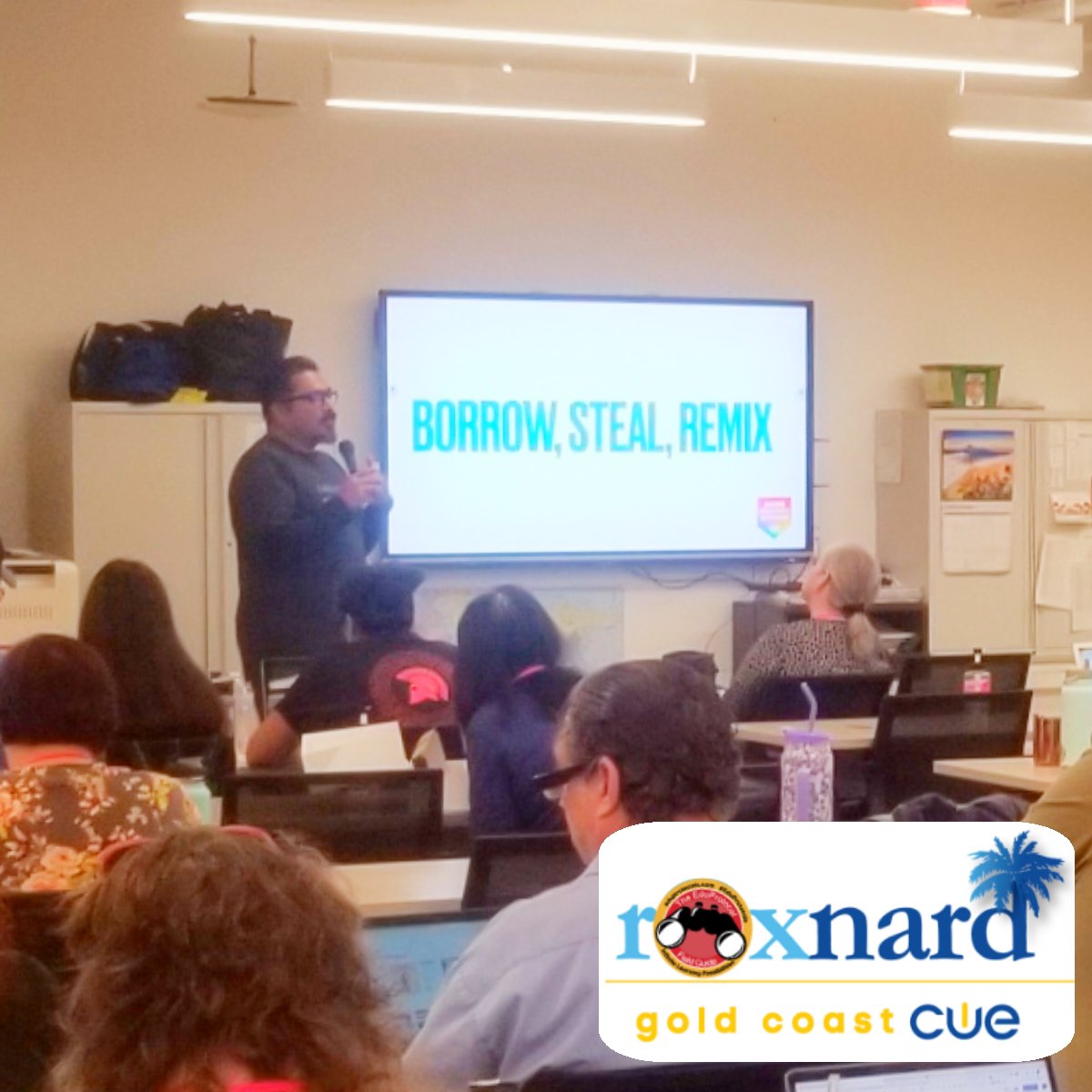 smoore_lead's tweet photo. Kicking off today's @GoldCoastCUE @AdobeForEdu #CreativityInstitute with a keynote from @ClaudioZavalaJr!!
#GoldCoastCUE #AdobeEduCreative #WeAreOxnardUnion https://t.co/stMSNAfU4l