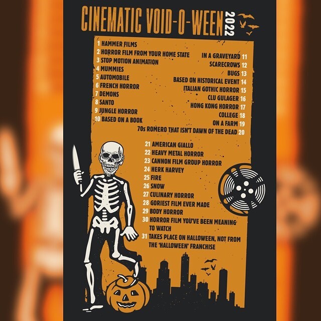 cinematic_void's tweet photo. Don’t forget: today kicks off the #voidoween 2022 movie challenge. If you’re playing along, make sure you tag us and use the hashtags #cinematicvoid &amp; #voidoween. https://t.co/HaolWq5q1k https://t.co/qtAJ10XLTf